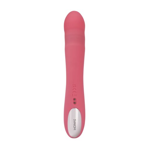 Svakom Avery Thrusting Vibrator with Clitoral Stimulator Pink - Image 5