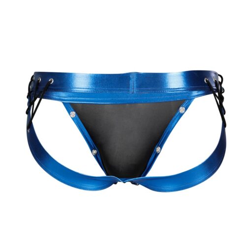 C4M Desire Jockstrap Blue Leatherette - Image 3