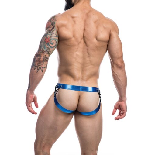 C4M Desire Jockstrap Blue Leatherette - Image 5