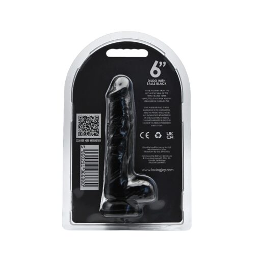 Loving Joy 6 Inch Dildo with Balls Black - Image 6