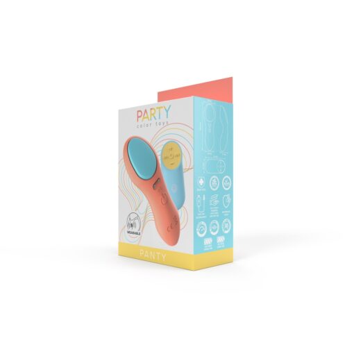 Party Color PANTY Remote Control Vibrator Orange - Image 9